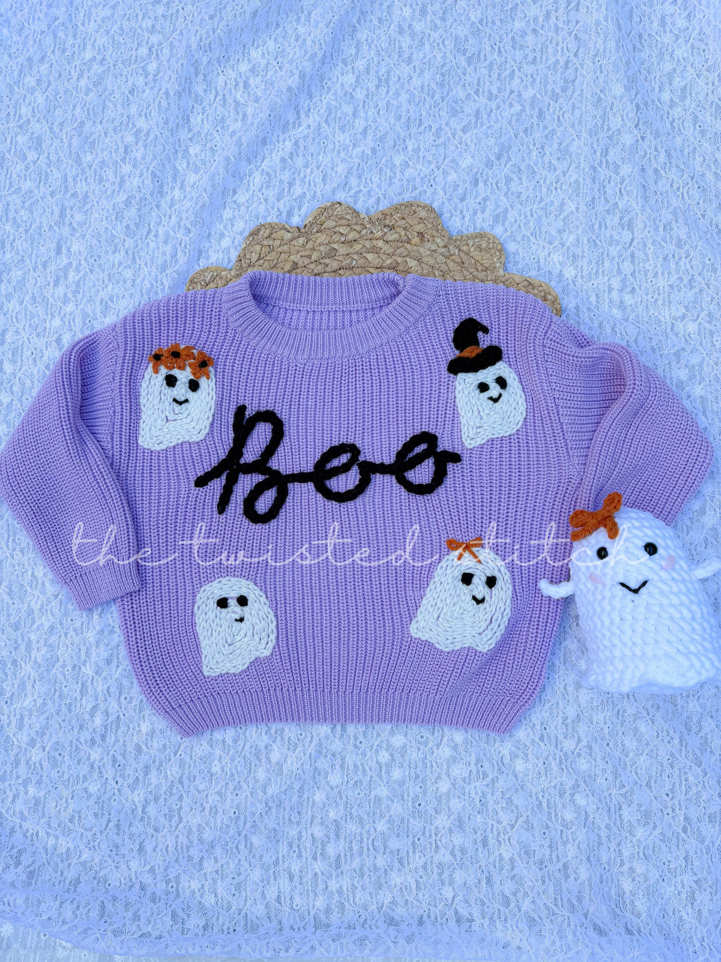 Embroidered Sweater Romper