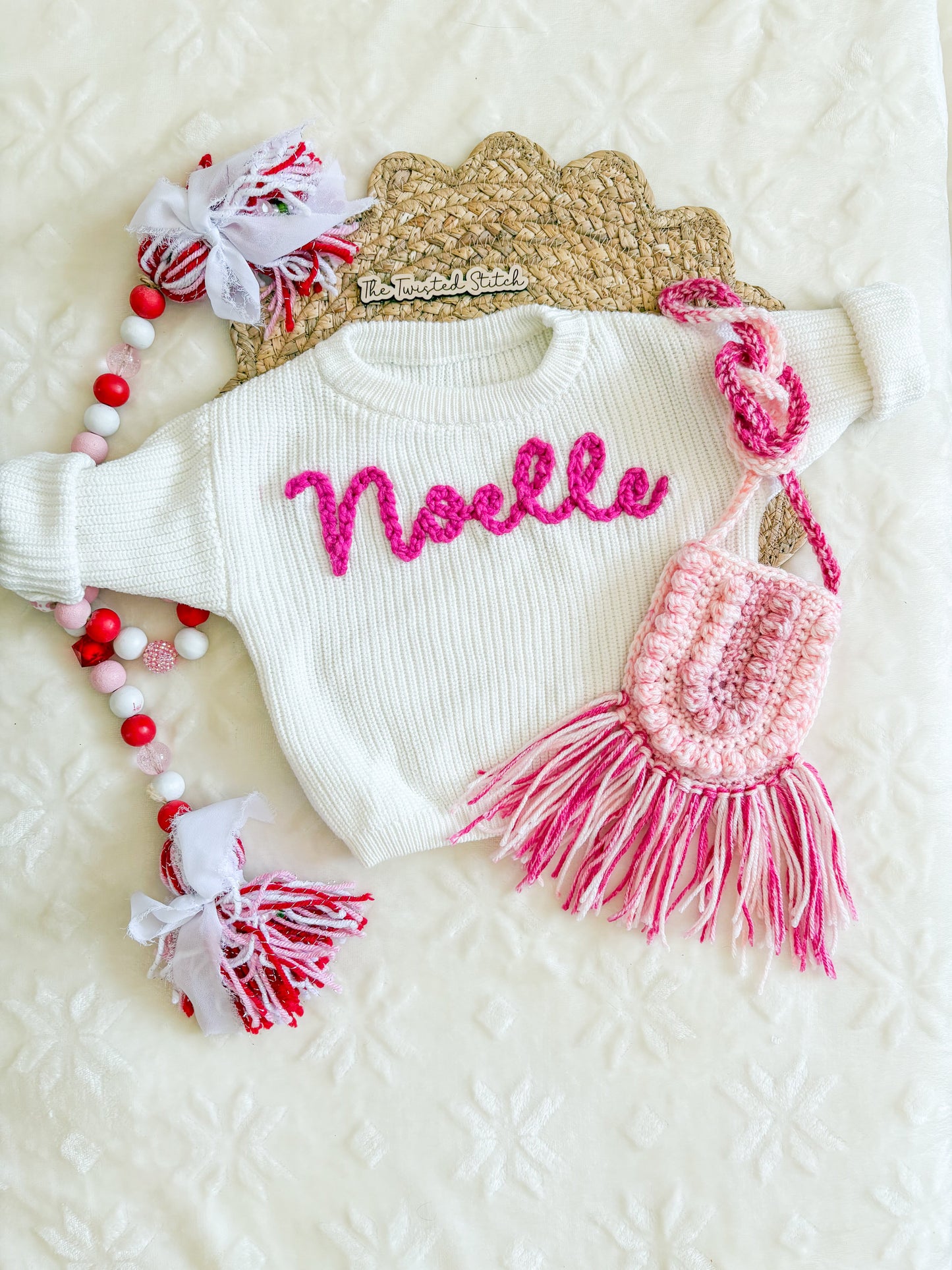 Embroidered Sweater Romper