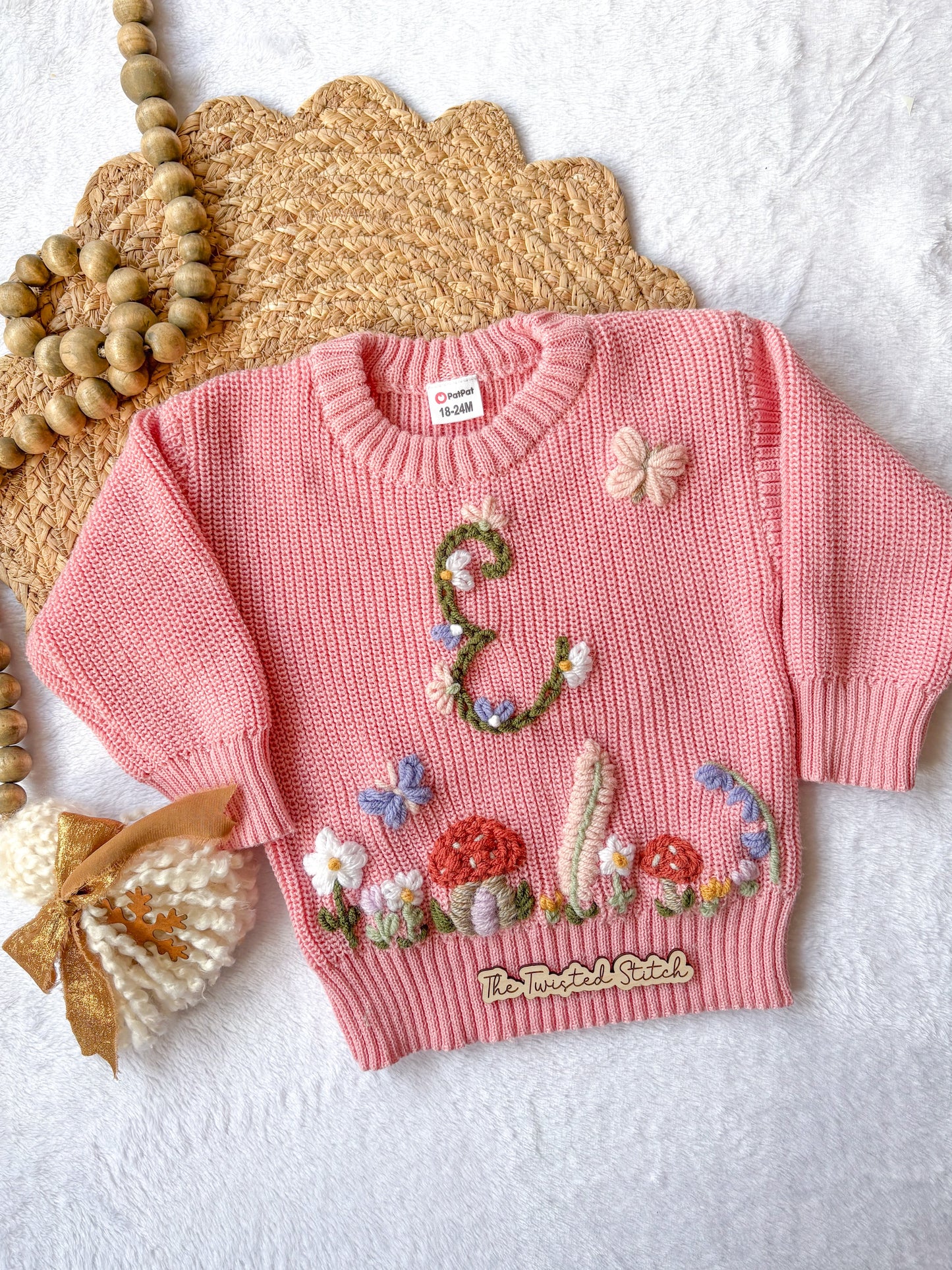 Embroidered Sweater Romper