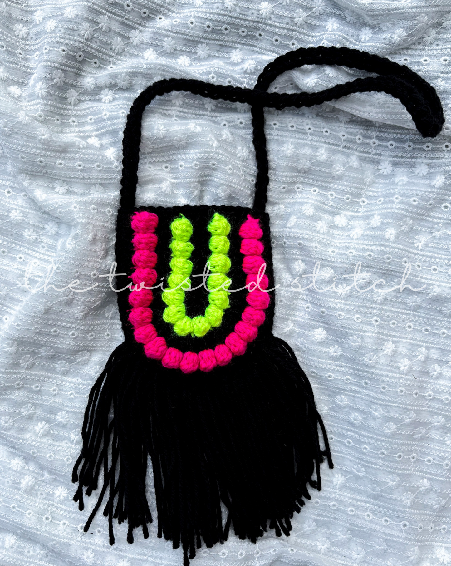 Neon Multicolor Boho Fringe Purse