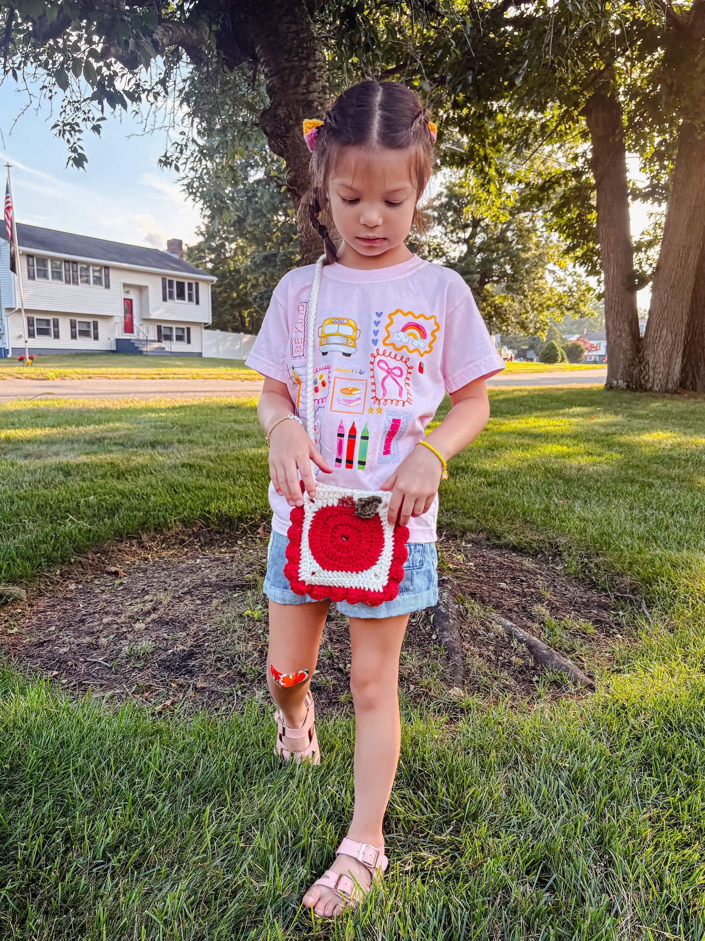 Apple Granny Square Purse
