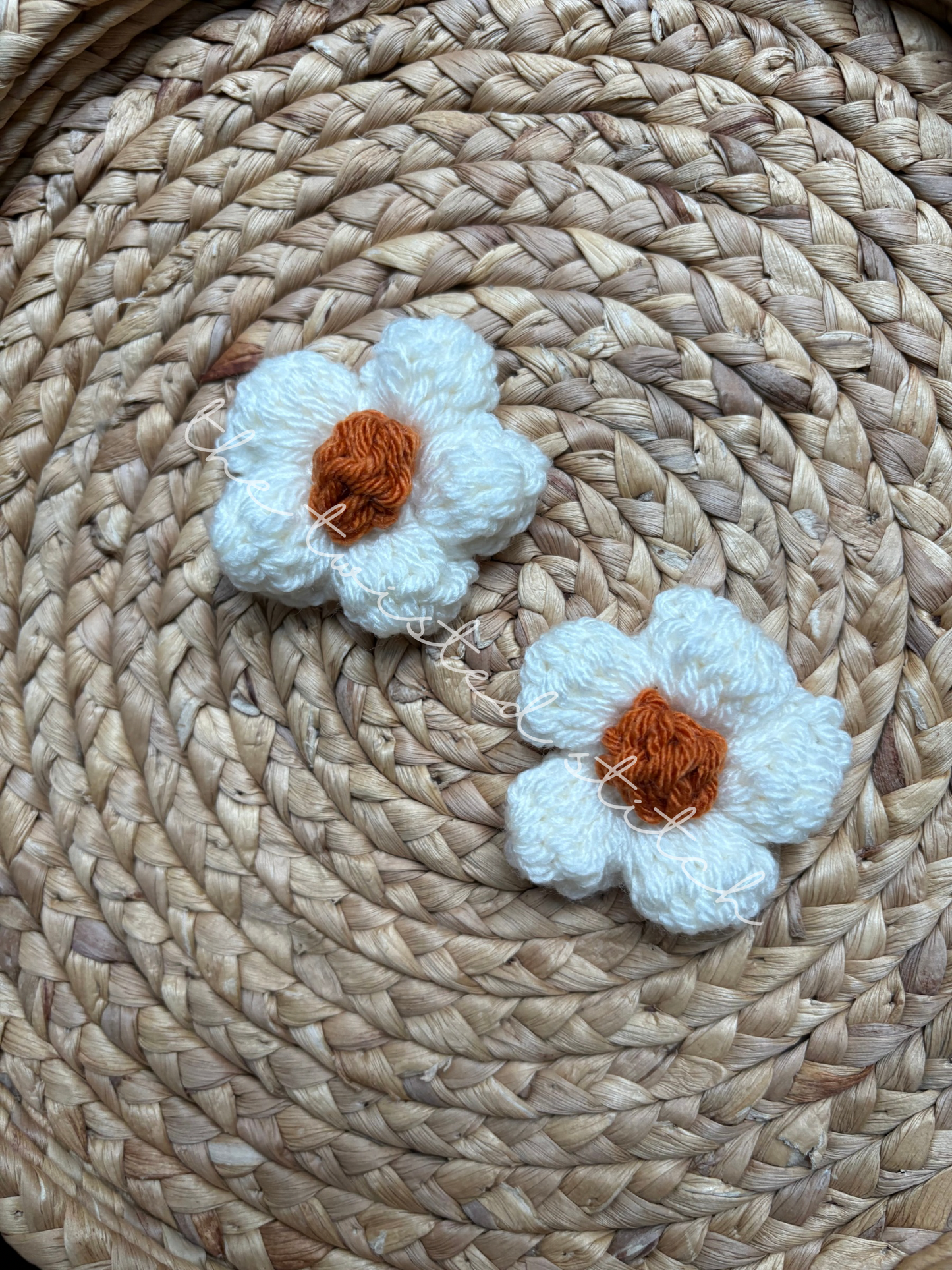 RTS Daisy Clips (Set of 2) - Cream + Pumpkin Spice