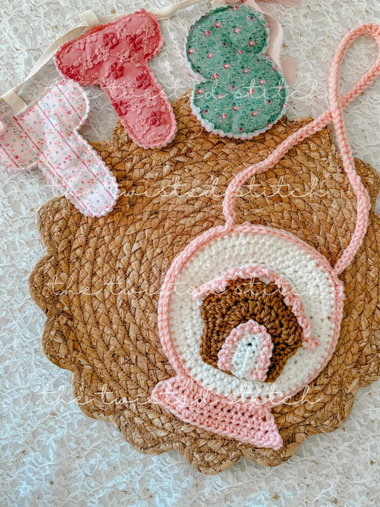 Pink Christmas Snowglobe Purse
