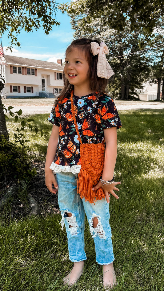 Fall Vibes Single Color Boho Fringe Purse