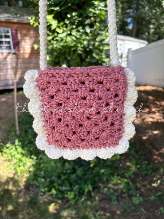 Fall Vibes Scalloped Granny Square Purse