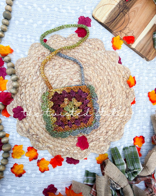Cinnamon Cedar Granny Square Purse