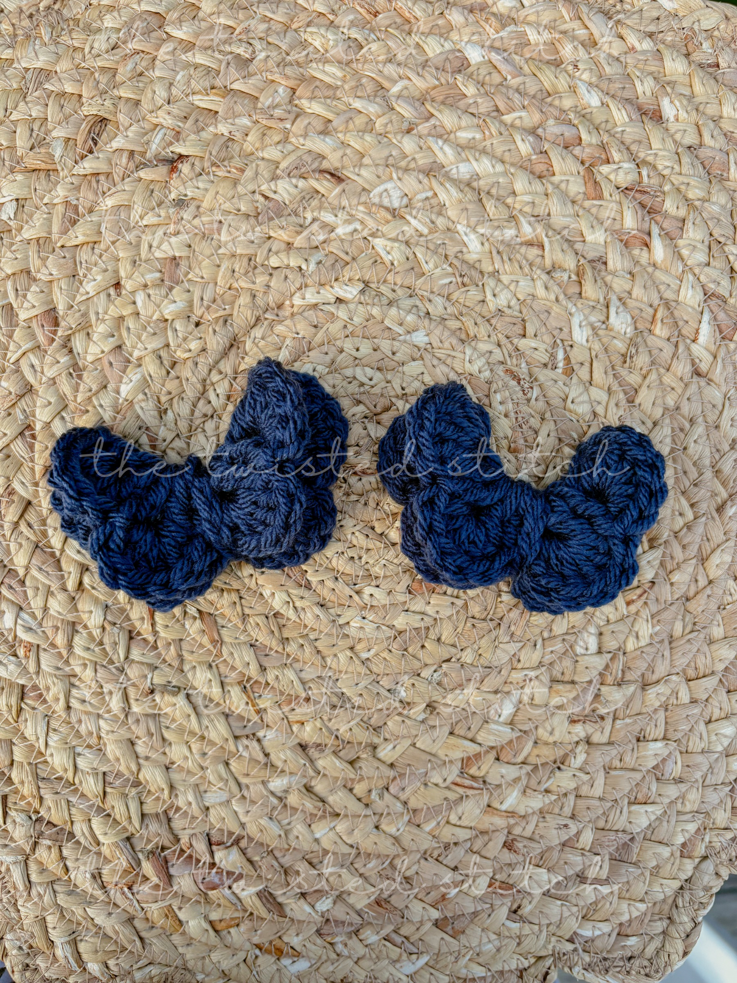 Dark Denim Butterfly Clips
