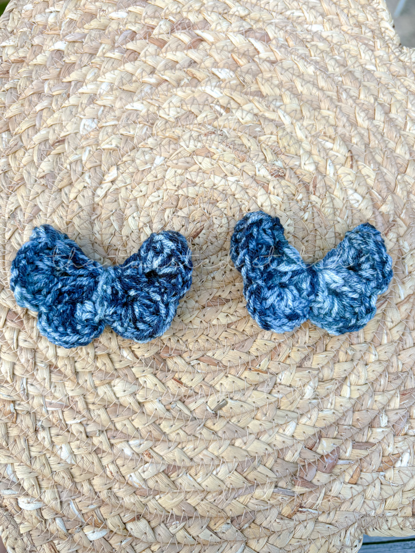 Denim Blues Butterfly Clips 2