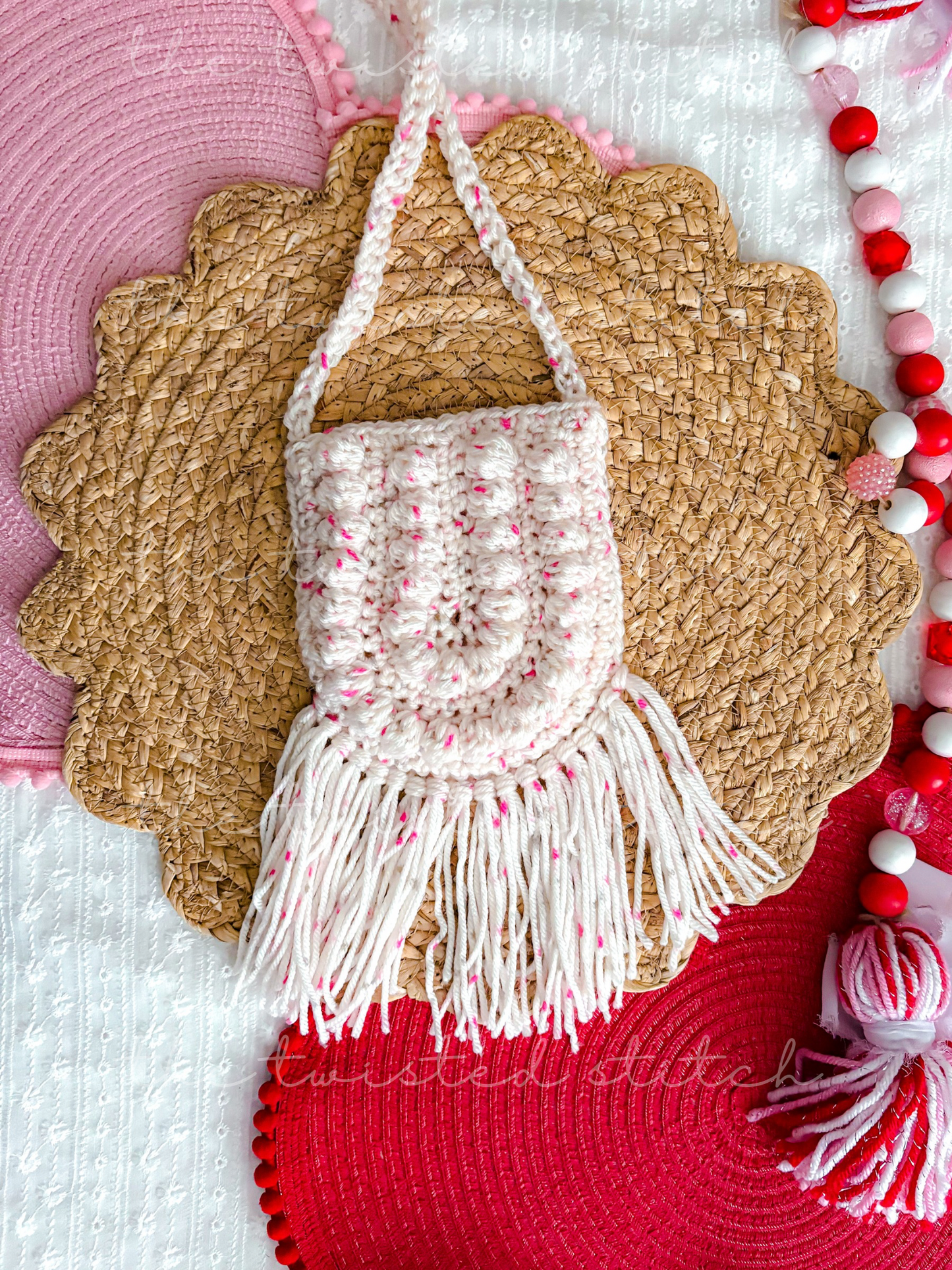 Crushed Raspberry Boho Fringe Purse
