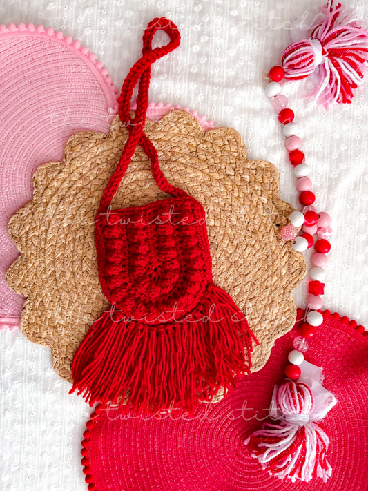 Red Boho Fringe Purse