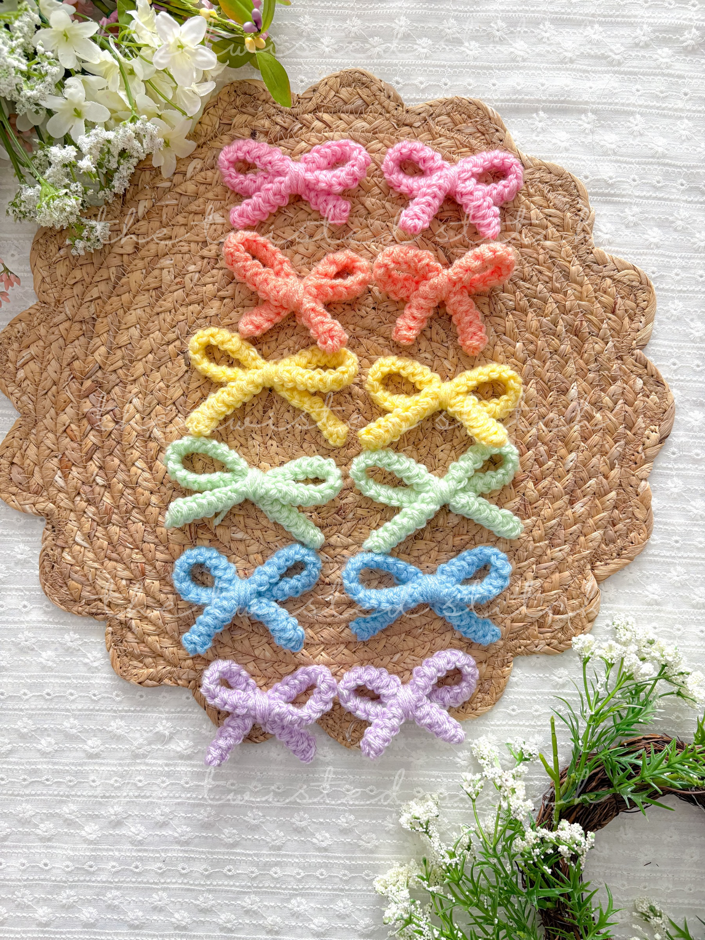 3” Piggie Bows on Clips (set of 2)