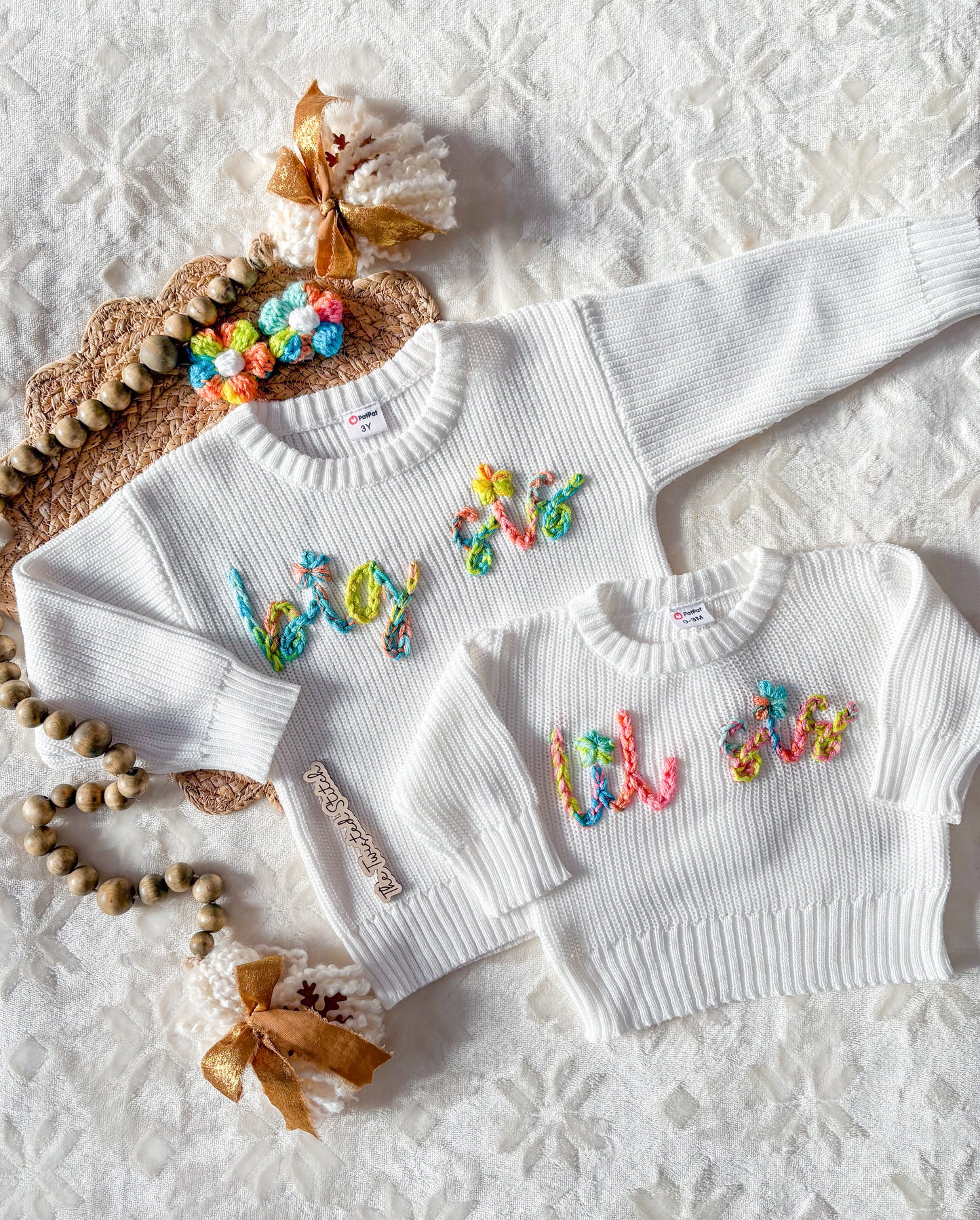 Simple Name Embroidered Sweater - 10-15 BD TAT