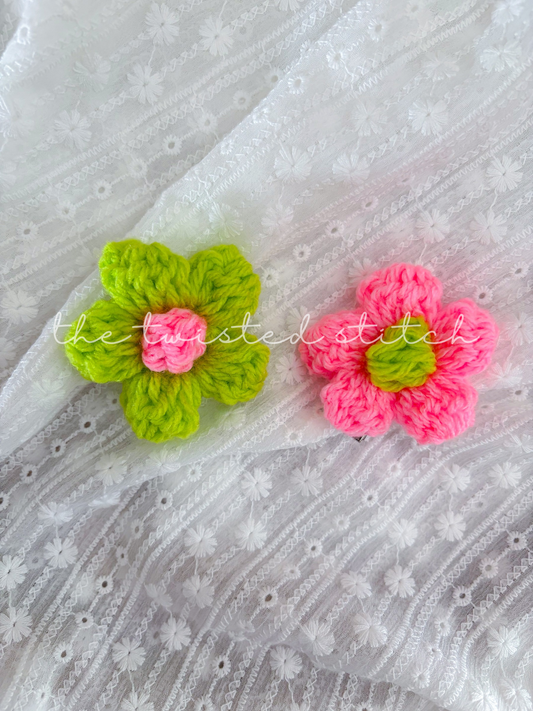 Neon Daisy Clips (Set of 2)
